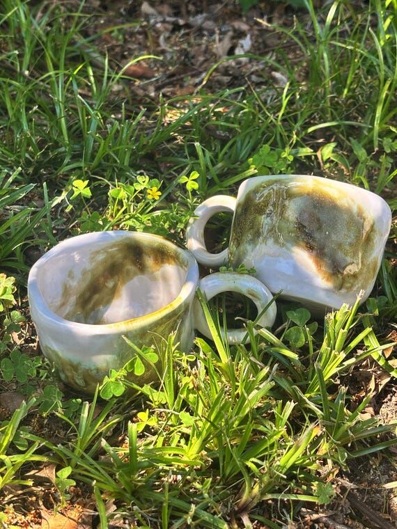Handmade Ceramic Organic Mugs | MOSSGLOW Mug,...