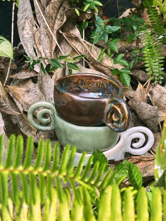 Handmade Ceramic Sacred Spiral Mugs | Earthto...