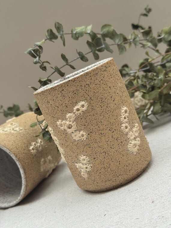 14oz Handmade Ceramic Barnacle Tumbler - coas...