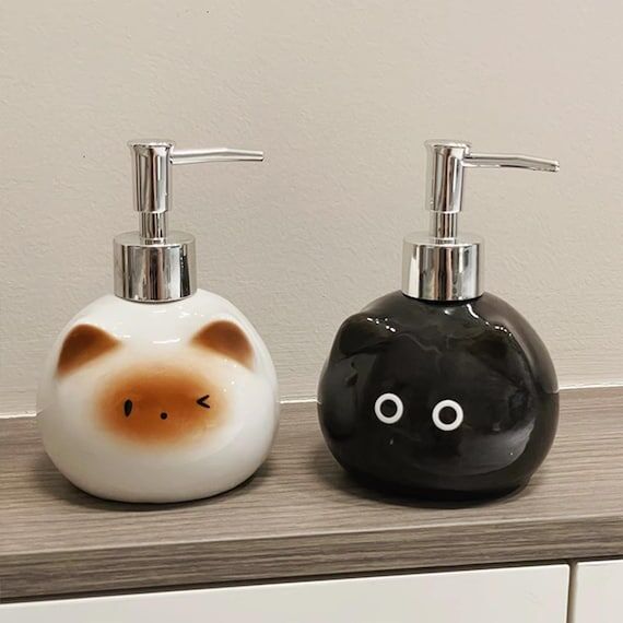 Siamese Cat Ceramic Lotion Dispenser Bottle, ...
