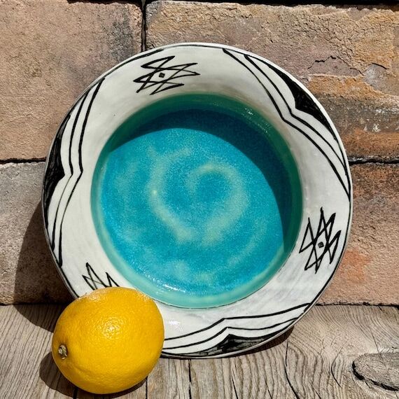 Southwest Pottery Bowl, Hand Painted Bowl wit...