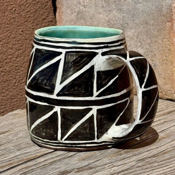 Southwest Pottery Mug, Primitive Modern Ceram...