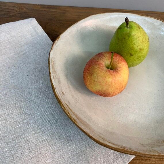 Organic Ceramic Fruit Bowl | Asymmetrical Dec...