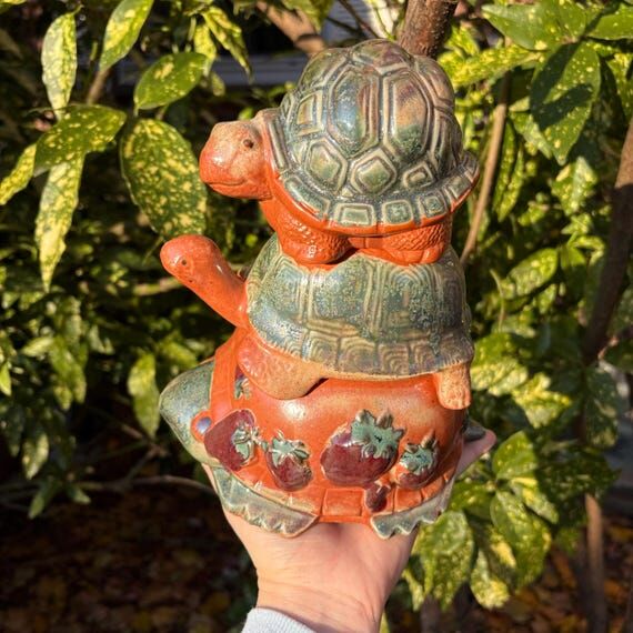 Handmade Ceramic Turtle Stack | Strawberry Ga...