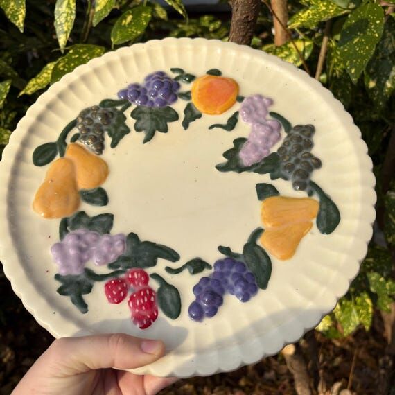 Handmade Ceramic Fruit Plate | Colorful Servi...