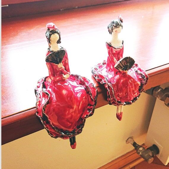 Flamenco girl, ceramic figurine, handmade fig...