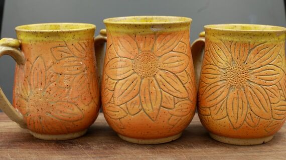 Handmade Ceramic Flower Mug...
