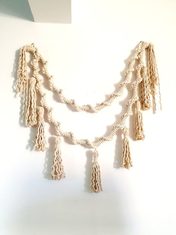 Boho Macrame Tassel Garland: Scandi Wall Hang...