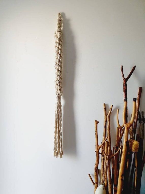 Scandinavian minimalist wall hanging macrame,...