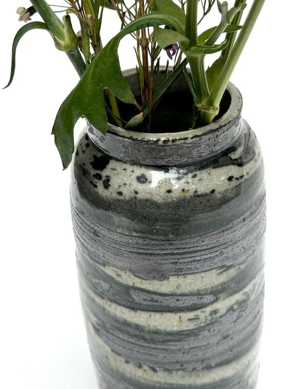 Handmade Ceramic Brushed Glaze Vase | Transpa...