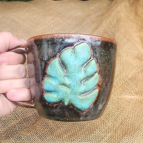 Pre-order Handmade pottery ceramic monstera l...