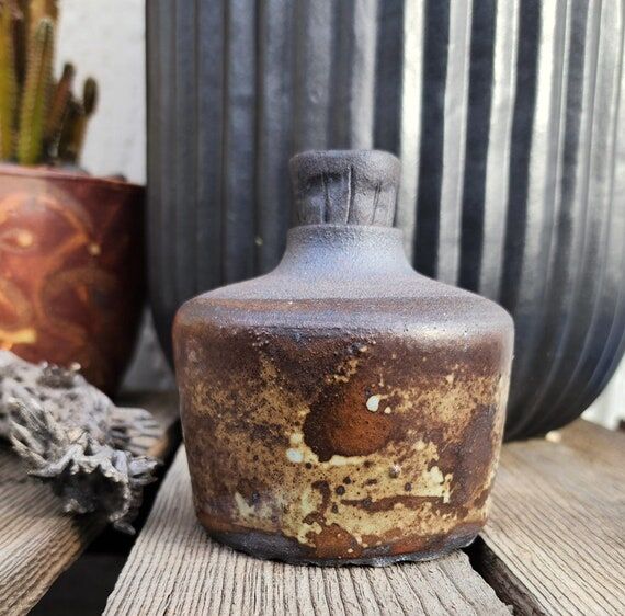 Handmade pottery ceramic bottle with ceramic ...