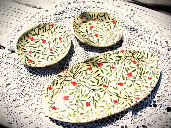 Snack set for 2, colorful spring flowers...