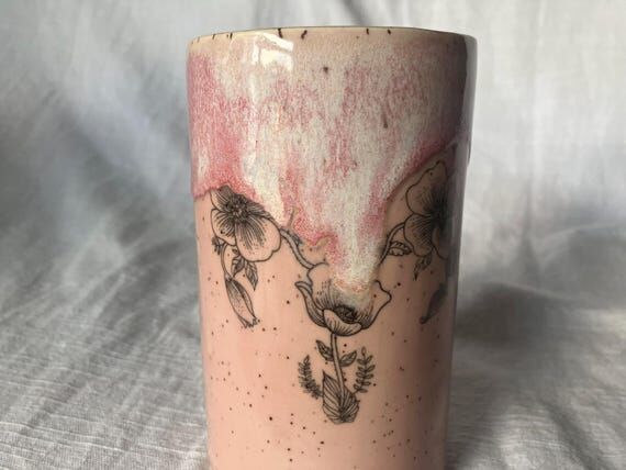 Ceramic Uterus Tumbler, 16 oz - Doula Gift - ...
