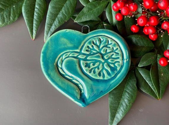 Handmade Ceramic Placenta Heart Ornament – ...