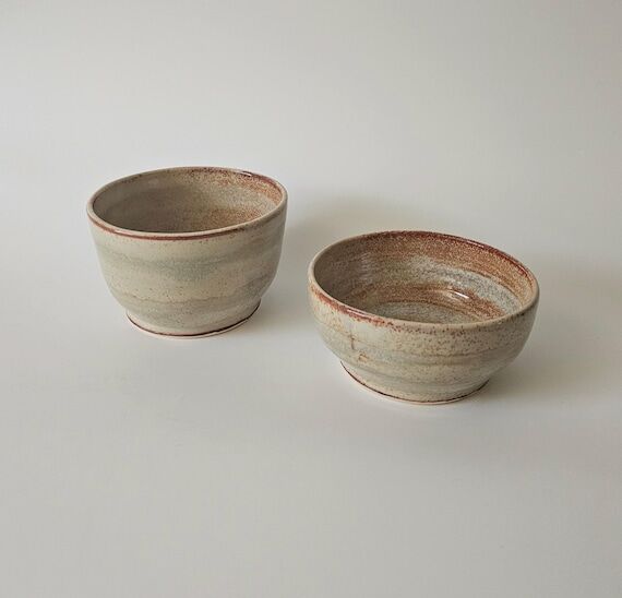 Handmade Ceramic Bowl Set of 2 - Rustic Crea...