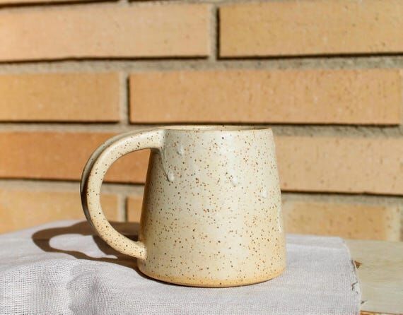 HANDMADE - Ivory Speckled Ceramic Mug...