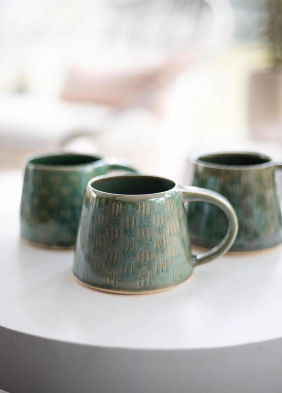HANDMADE - Mossy Green Ceramic Mug...