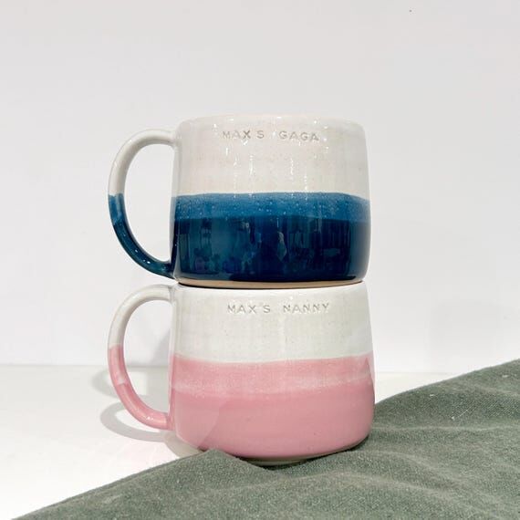 Personalised ceramic large 400ml mug / handma...