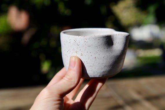 Handmade Ceramic white espresso pouring cup...