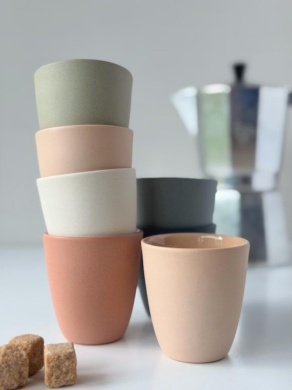 Porcelain Espresso Cup - 4oz handmade tumbler...