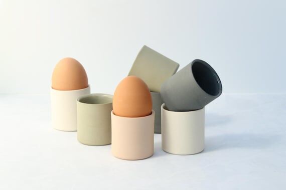 Handmade Ceramic Egg Cup: Modern Minimalist P...