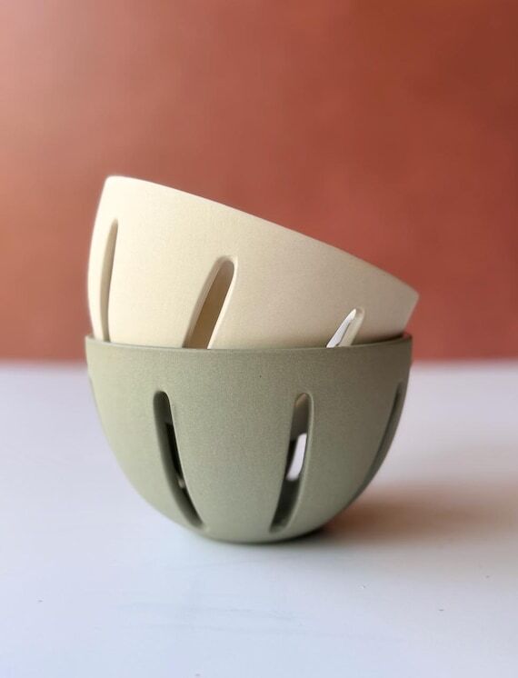 Handmade Ceramic Colander - Berry bowl in Col...