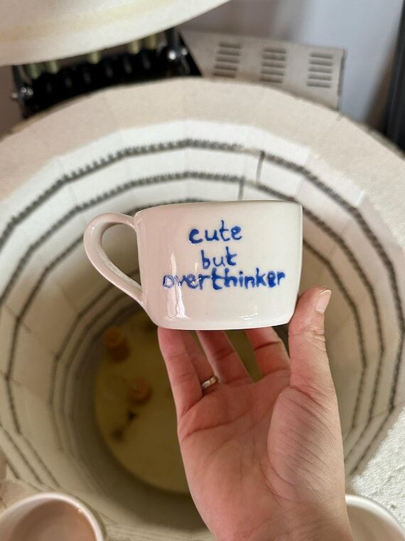 Cute But Overthinker Mug, Funny Coffee Mug fo...