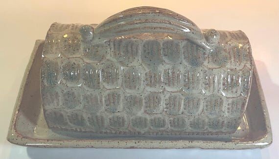 Lidded ceramic handmade butter dish...