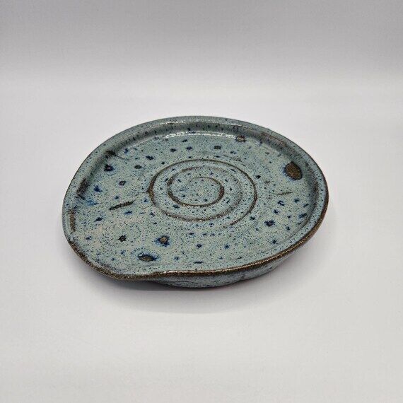 Spoon Rest | Handmade Red Clay Ceramic | Blue...