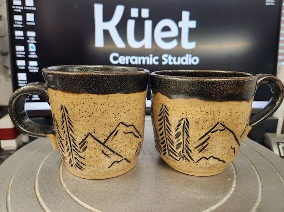 HANDMADE WILDERNESS MUG, with Brown Sparkle G...