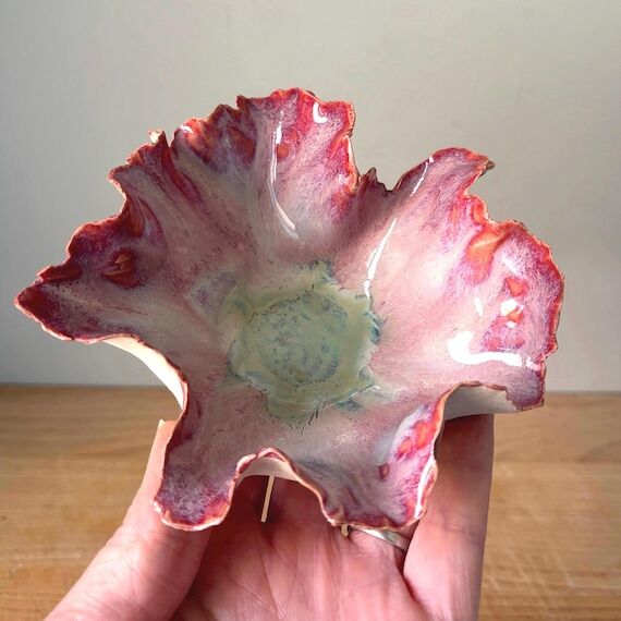 Handmade ceramic ring bowl, decorative cerami...