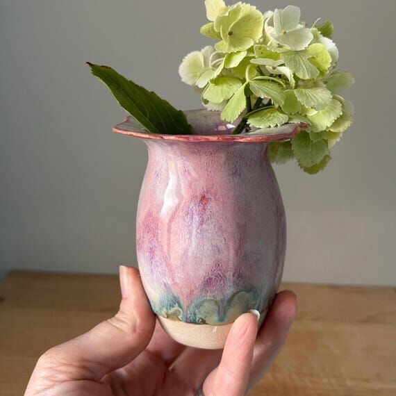 Handmade ceramic bud vase, unusual ceramic va...