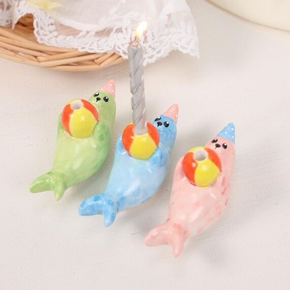 Colorful Seal Beach Cake Topper Hand Painted ...