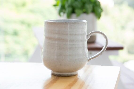 White Pottery Coffee mug, 14 fl. oz...