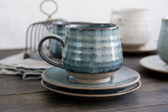 Italian Cappuccino Ceramic Cup, Pottery Coffe...