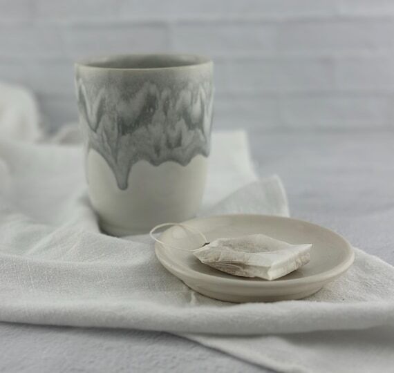 Ceramic coffee mug pottery tumbler, latte cap...